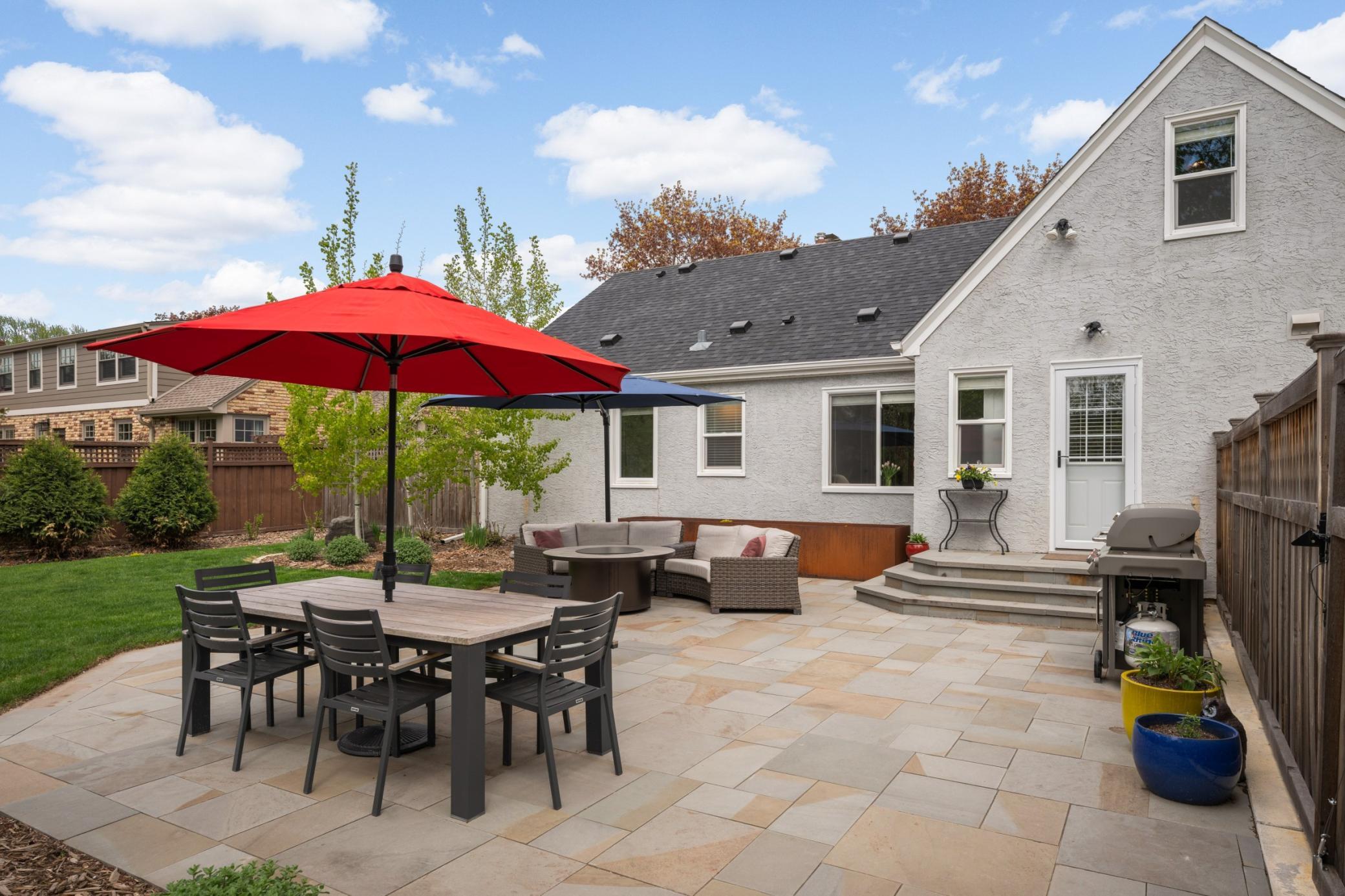 Plenty of room for entertaining, and don't miss the steel raised garden bed for your home grown veggies.