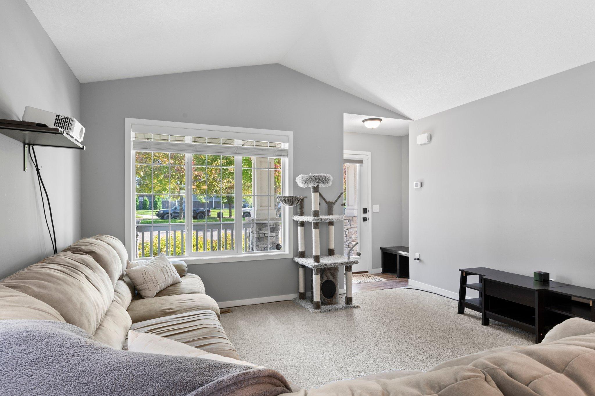 When you enter the home from the home, you have a built in bench to relax on before entering the home.