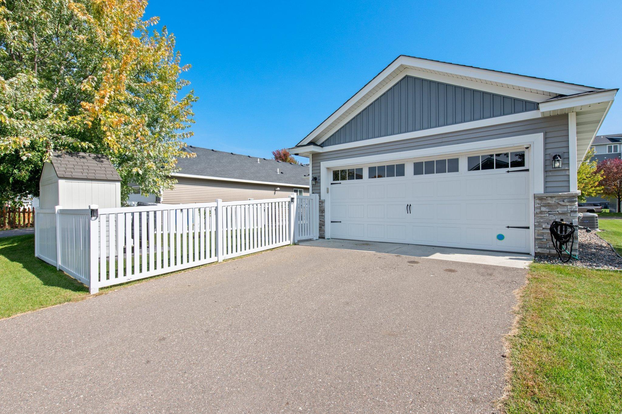 2 car garage and fenced yard