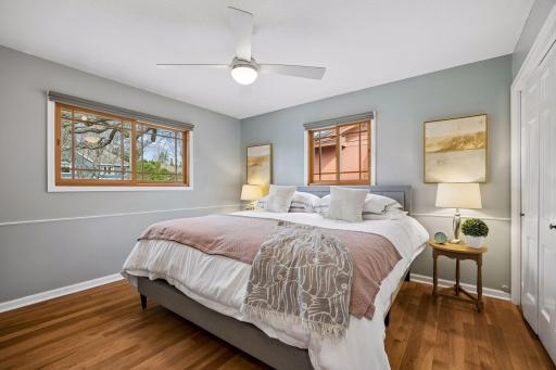 One of three bedrooms on the same level