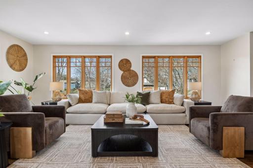 Living room with treetop views of the neighborhood