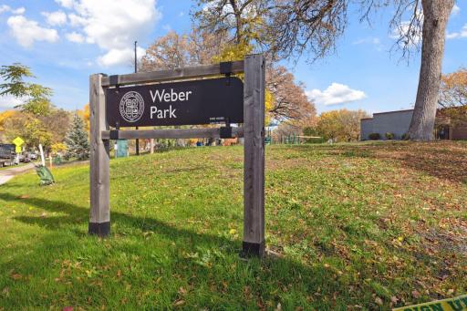 Just steps from Weber Park a 12-acre park that offers playground equipment, benches, spacious grassy areas, baseball fields, tennis courts along with shady areas perfect for relaxing and watching the games. In the winter this park has a hockey rink,