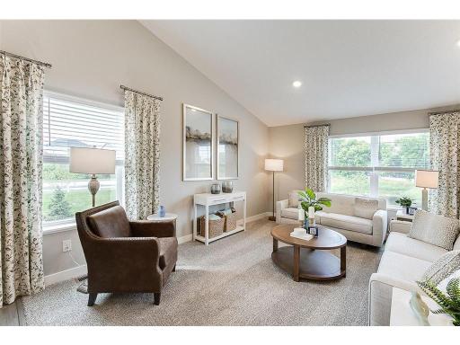 The vaulted ceiling gives the space an airy feel
