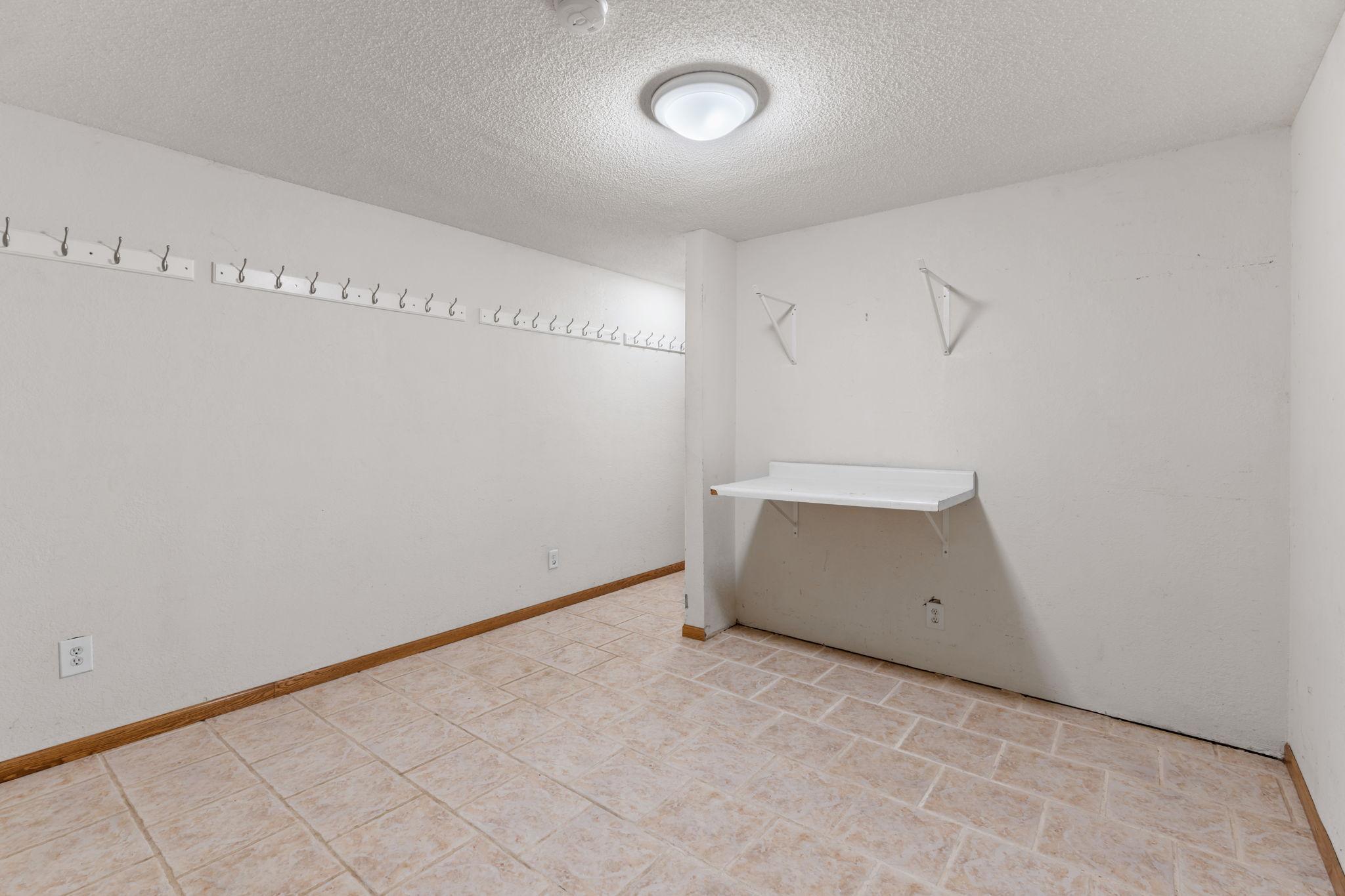 Mud room leading to garage shop