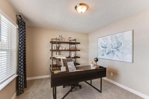 Flex room right off entrance to home. Photos of model home. Colors and options may vary. Ask Sales Agent for details.