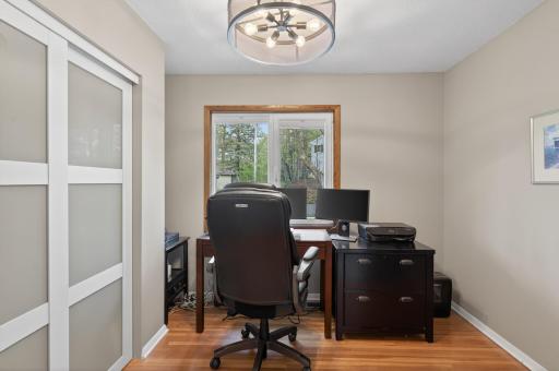 Bedroom 2 currently being used as an office. Overlooks the front of the home and has great closet space