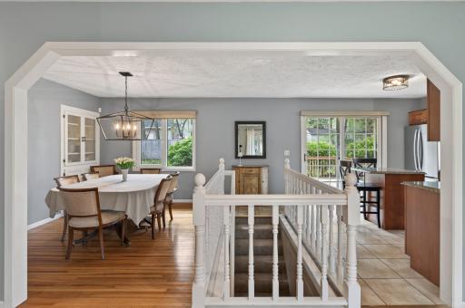 Wide staircase centrally located for easy access to basement entertaining space!