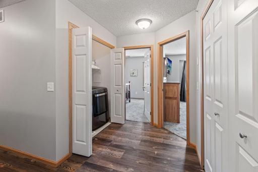 Upstairs, the hallway and landing have the same beautiful flooring as the main level.