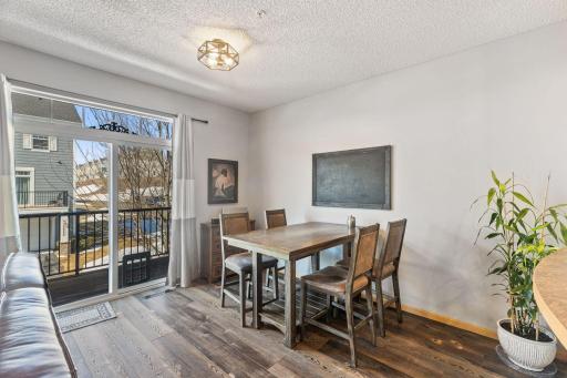 Light pours in through the sliding door.