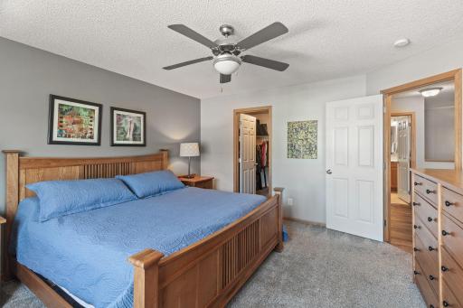 It's great to have a ceiling fan over the bed.