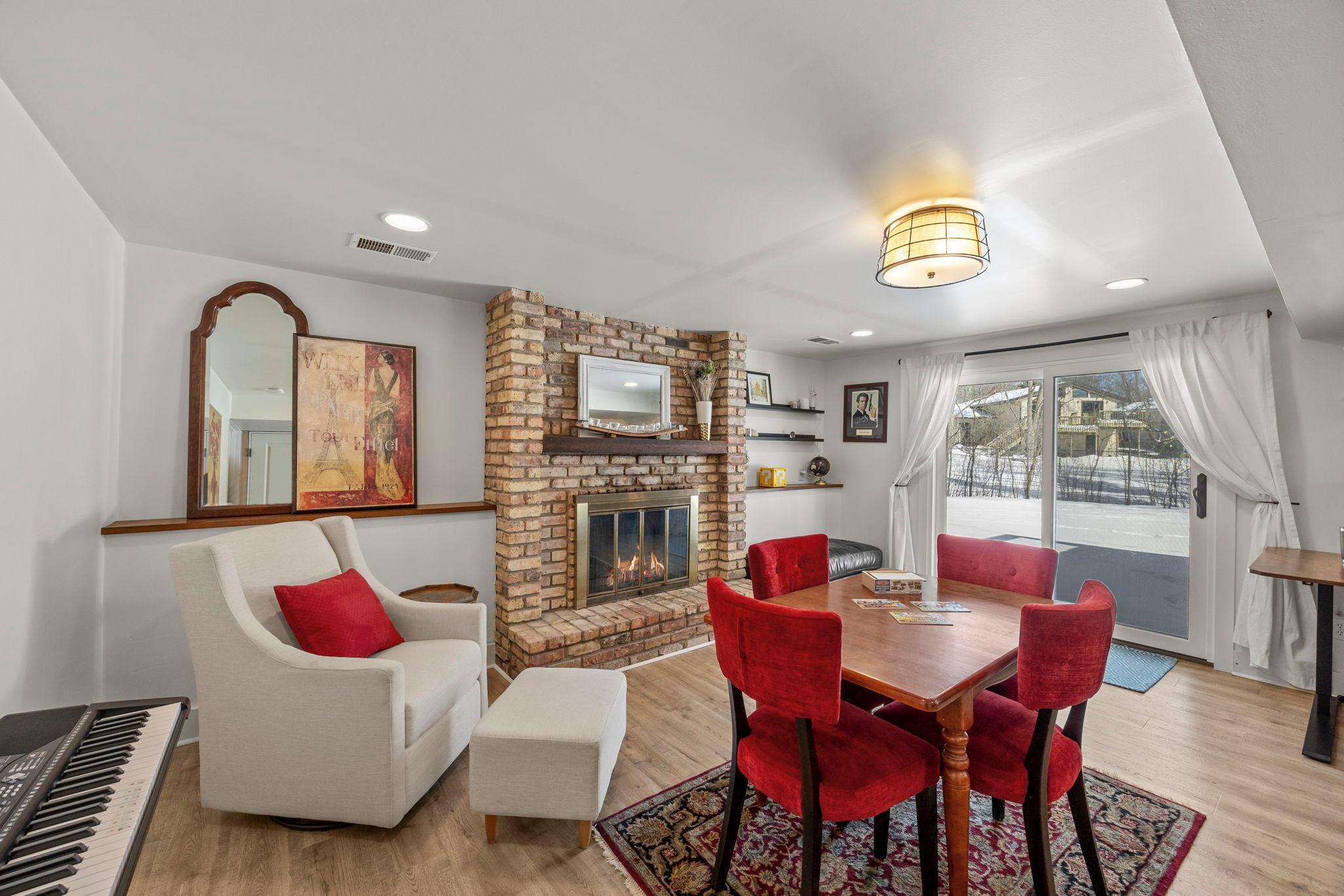 Walkout lower level with luxury vinyl flooring