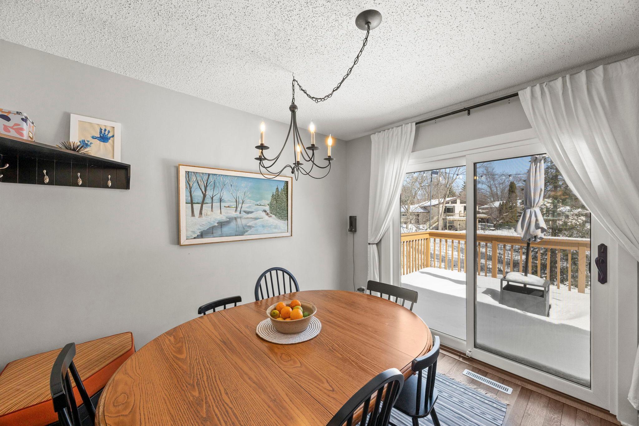Walk out to the deck from the dining area