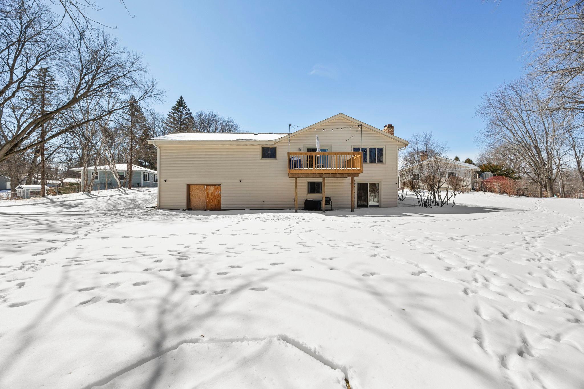 Back view of the home