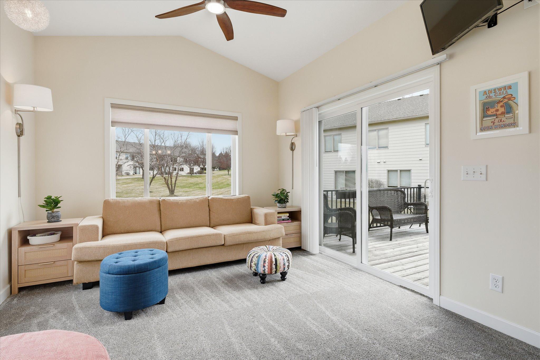 Best spot to relax - the vaulted sunroom with direct access to the deck!