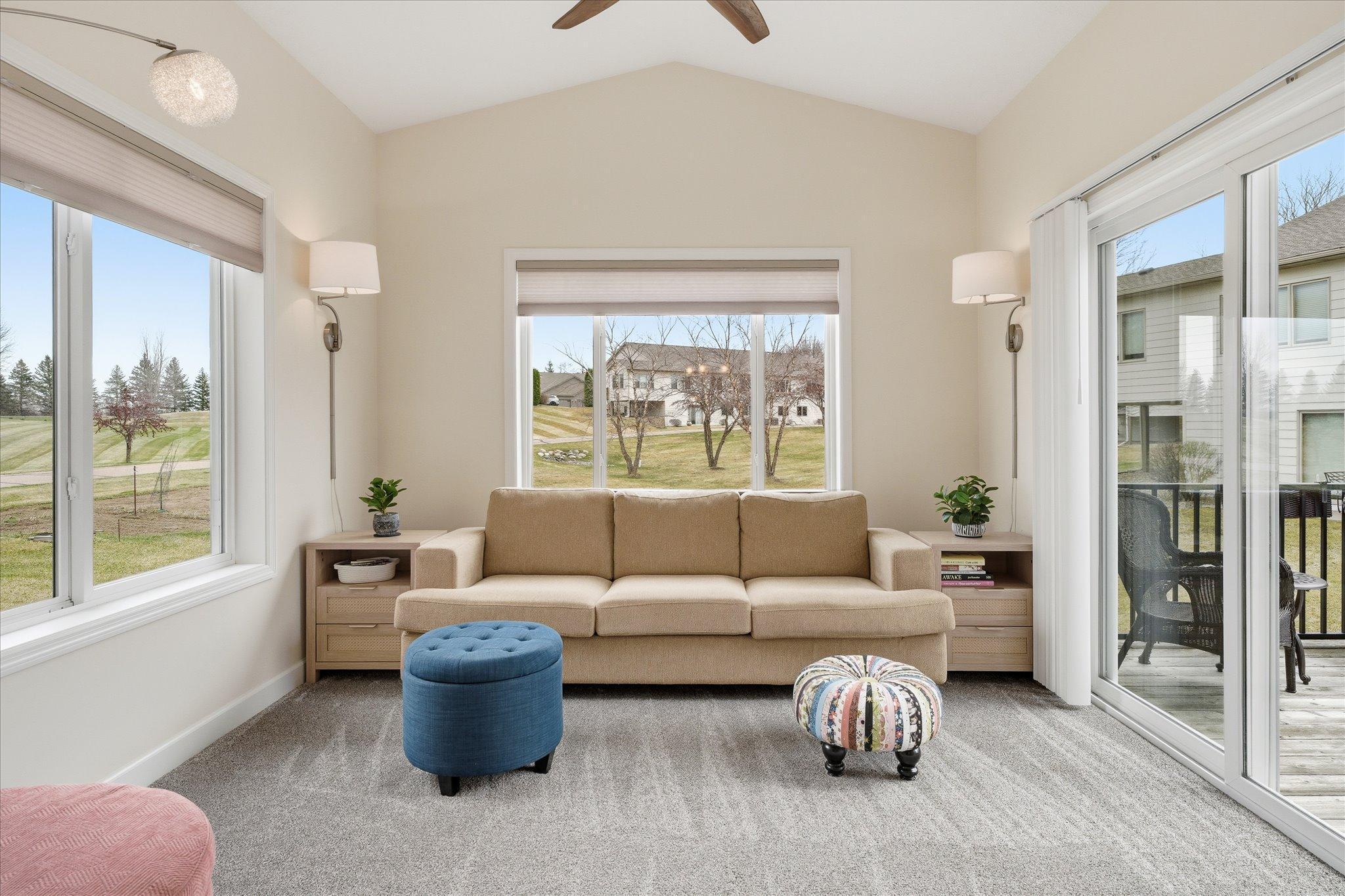 Best spot to relax - the vaulted sunroom with direct access to the deck!