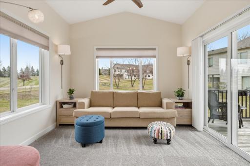 Best spot to relax - the vaulted sunroom with direct access to the deck!