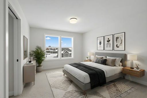 Upper level bedroom 3 (per floor plan) connected to Jack & Jill bathroom *Photo of similar home and virtually staged