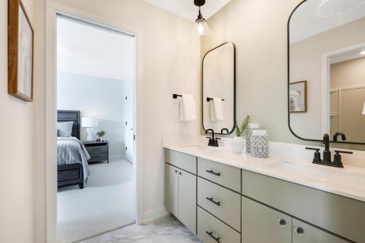 Jack & Jill bathroom with dual vanities *Photo of similar home