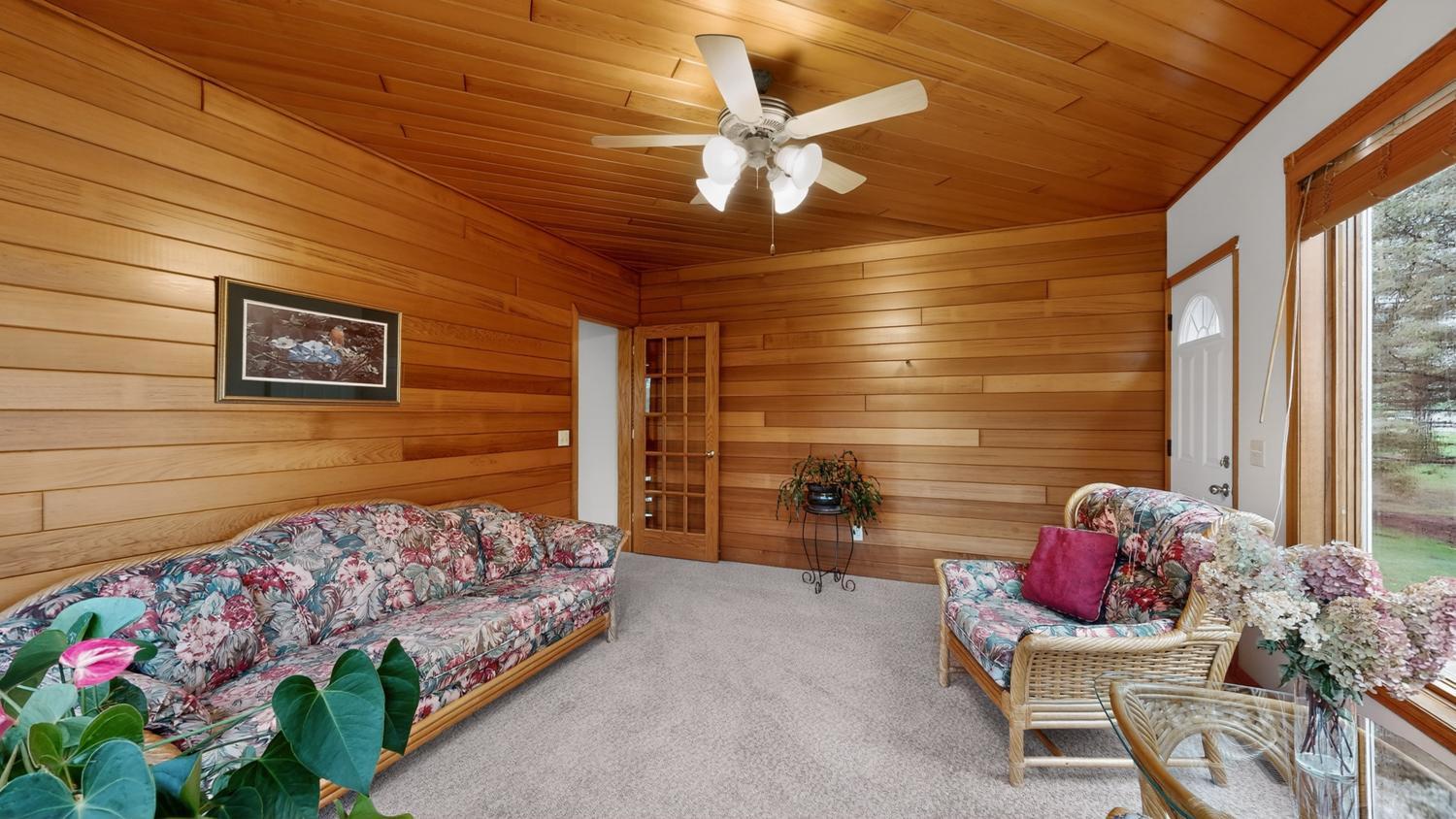 Sun room off living room