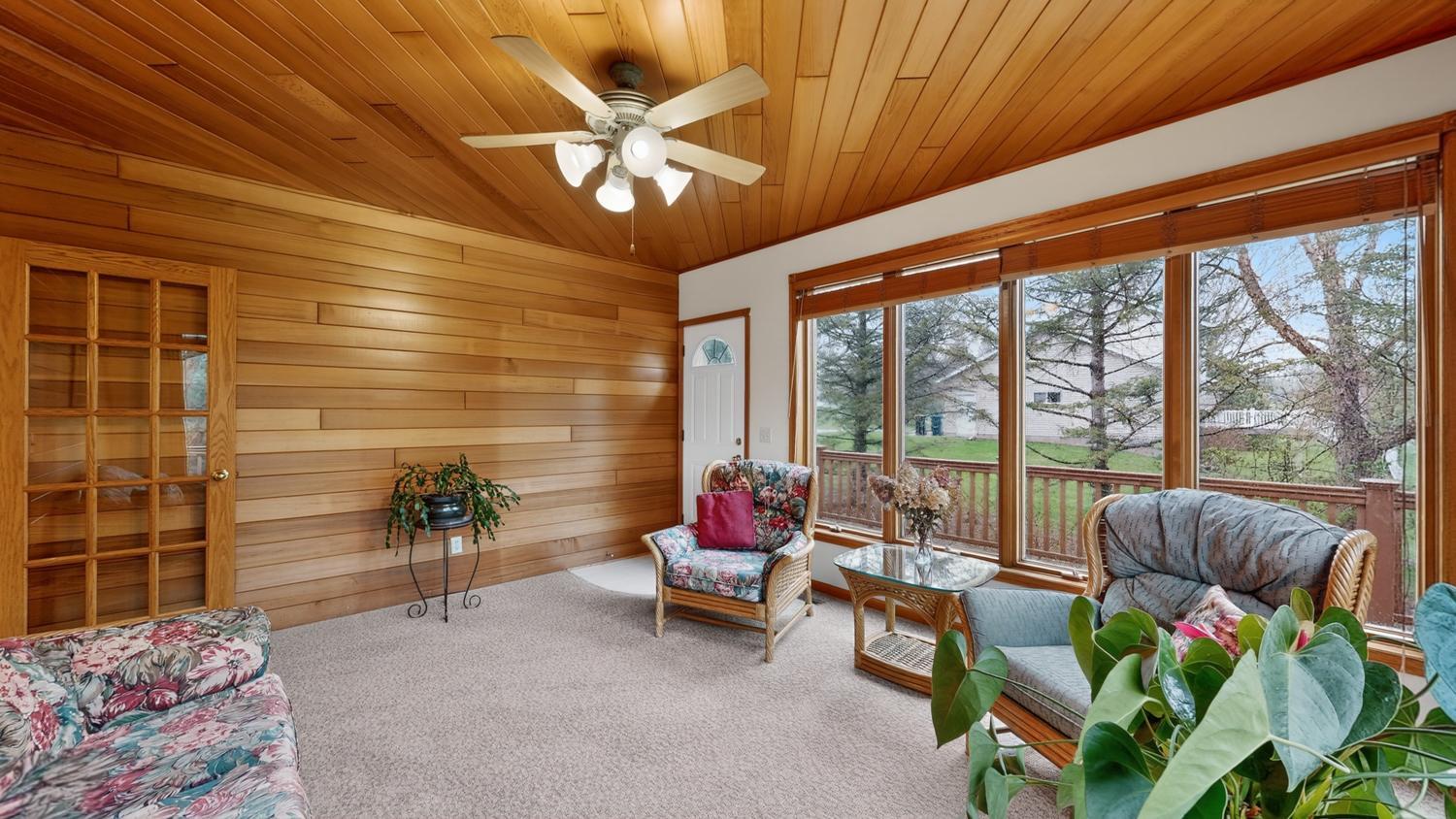 Sun room off living room