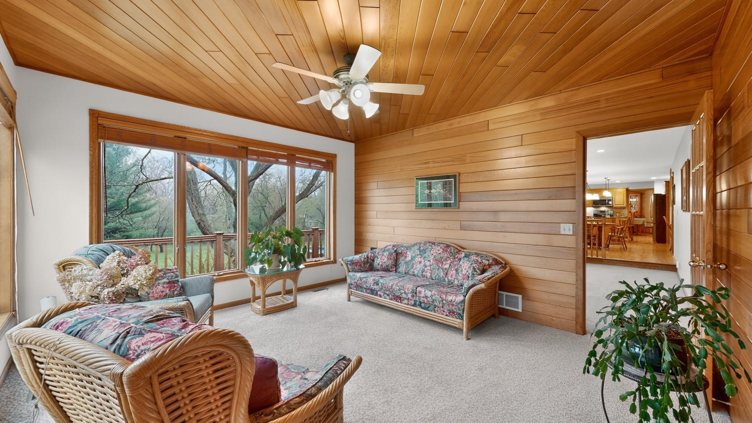 Sun room off living room