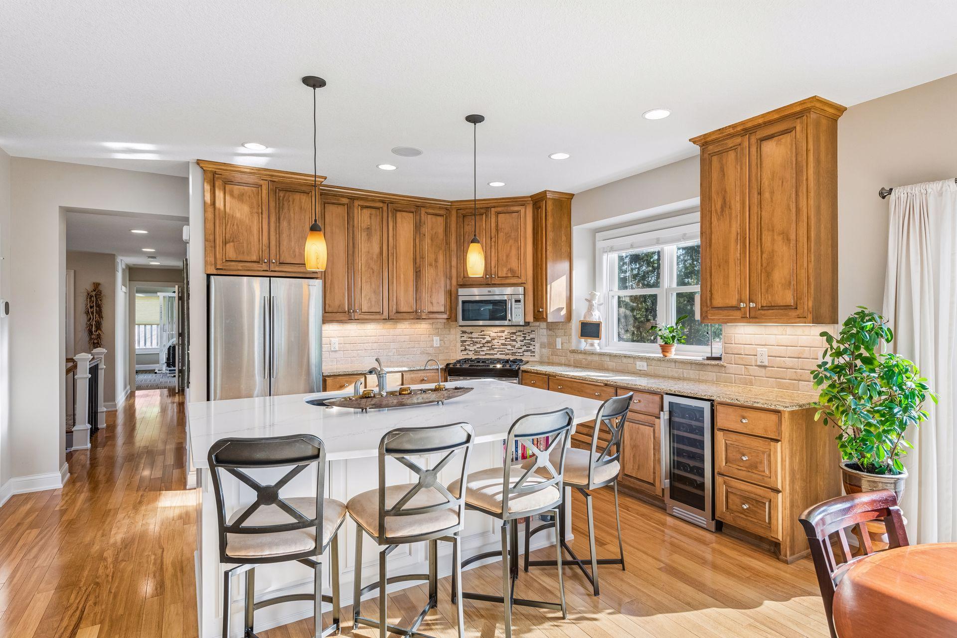Beverage refrigerator under the countertop