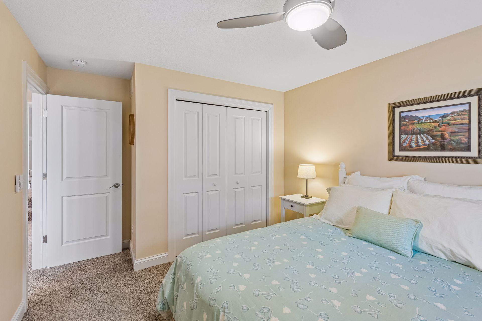 Lower-level bedroom #3. View of closet.