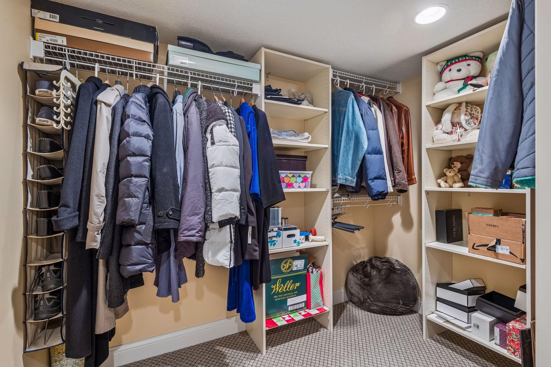 This home has a ton of storage space. This lower-level storage closet is 8'5"X 6'8"