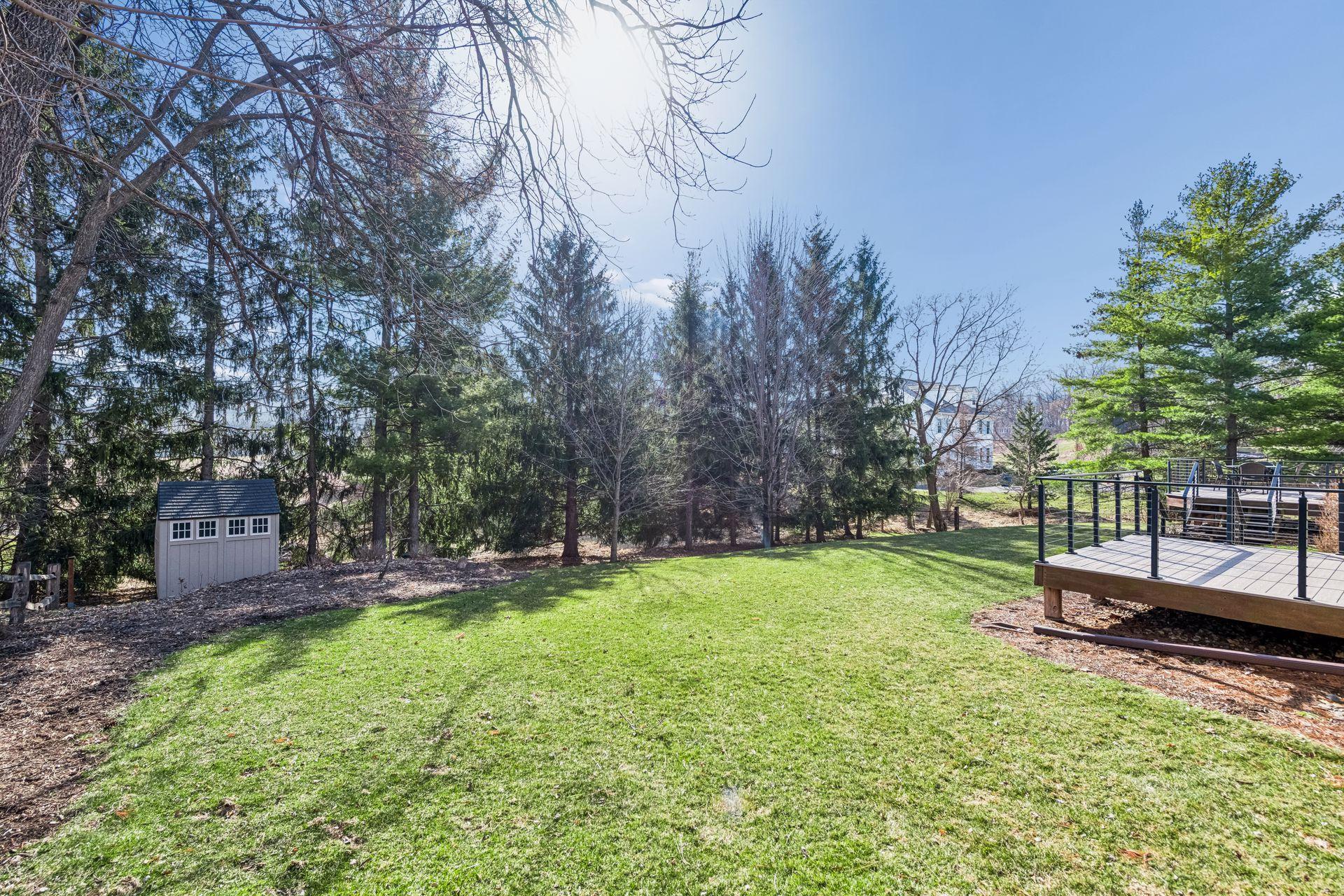 Private backyard with 2 decks.