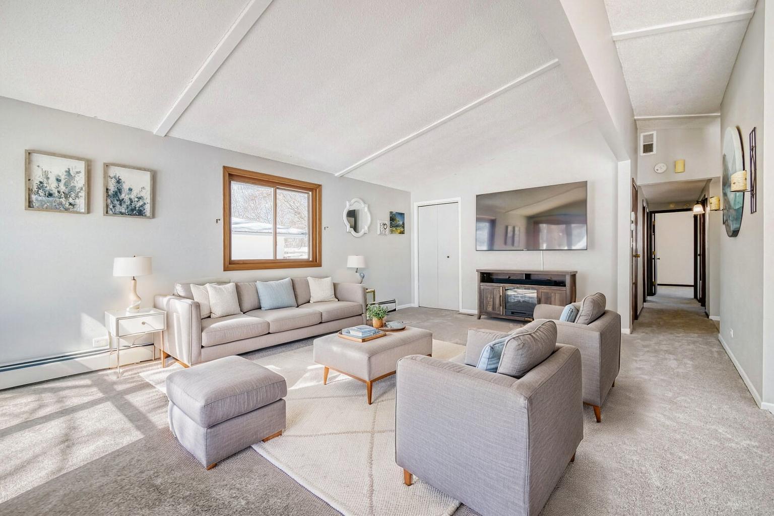 living room virtually staged