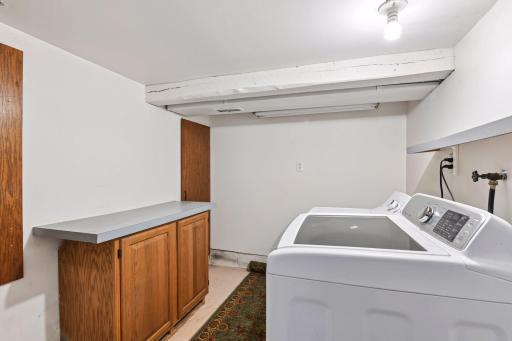 Laundry room in basement