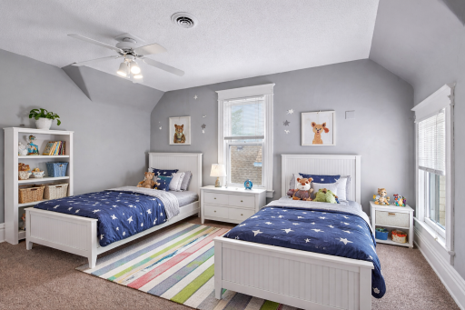 Large enough to accommodate two beds