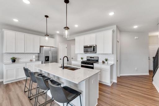 Attractive kitchen with large center island