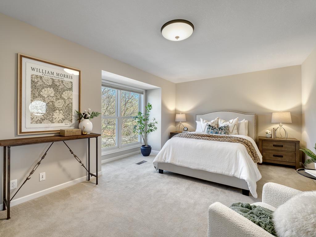 Generous primary suite with oversized window