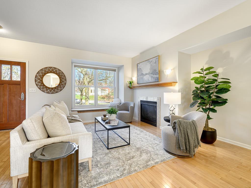 Cozy living room with gas fireplace