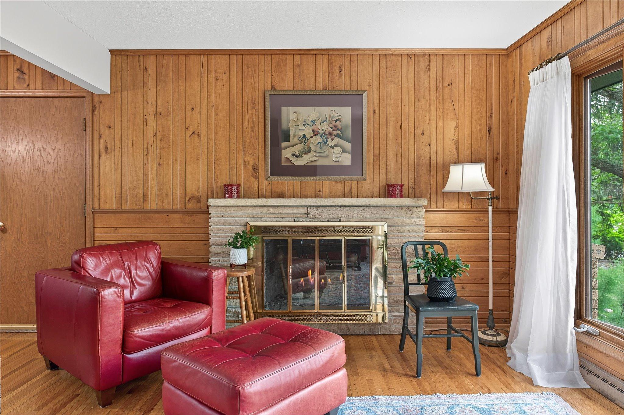 Wood Burning Fireplace in the Living Room