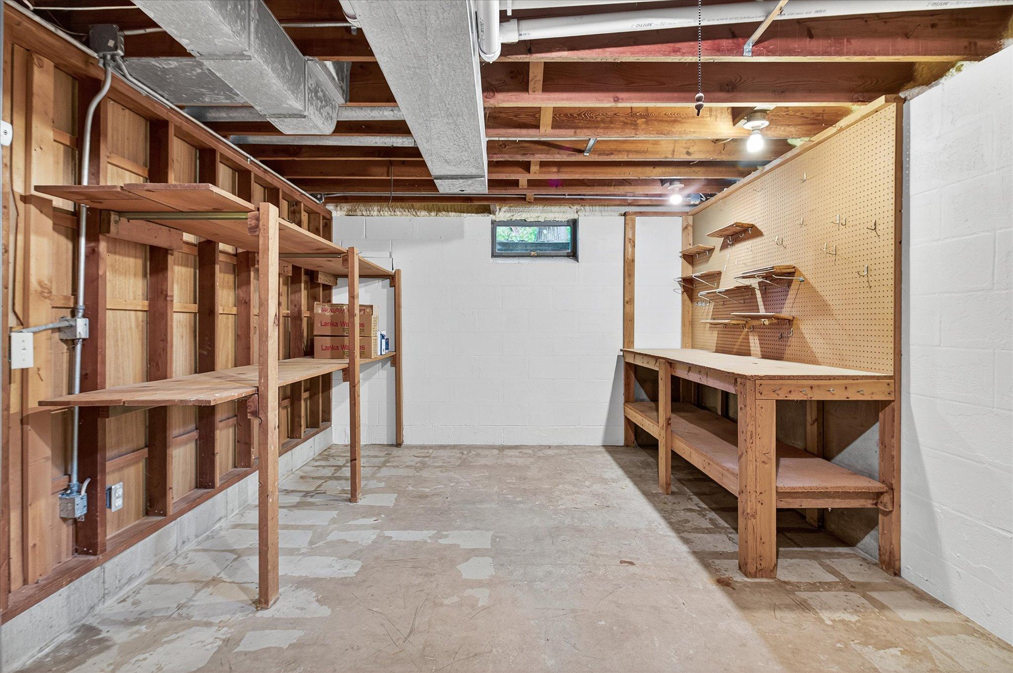 Storage Room/Workshop/ Craft Room in the Lower Level