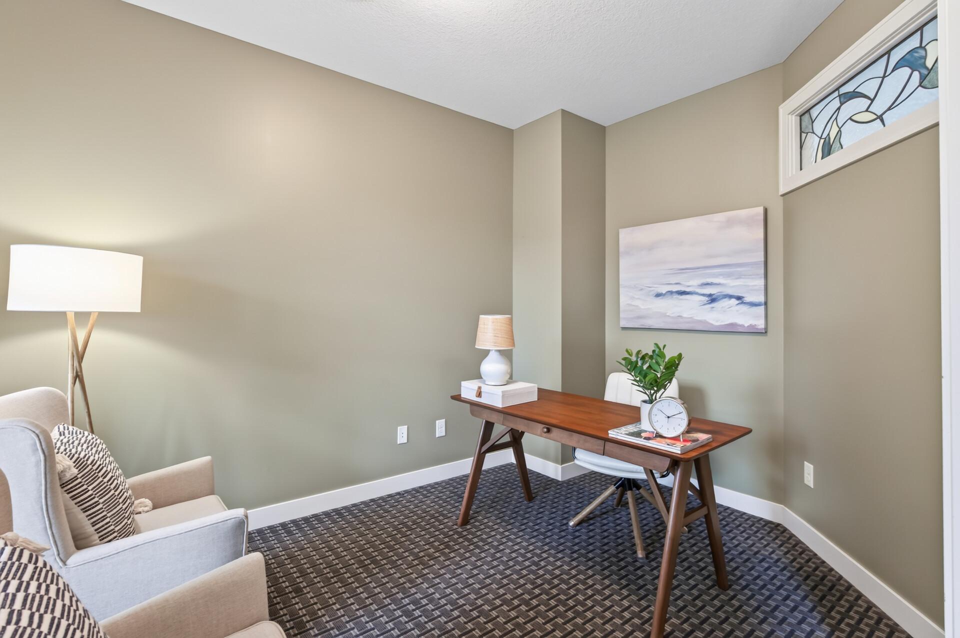 This versatile front room is ideal for a home office, sitting room, or playroom.