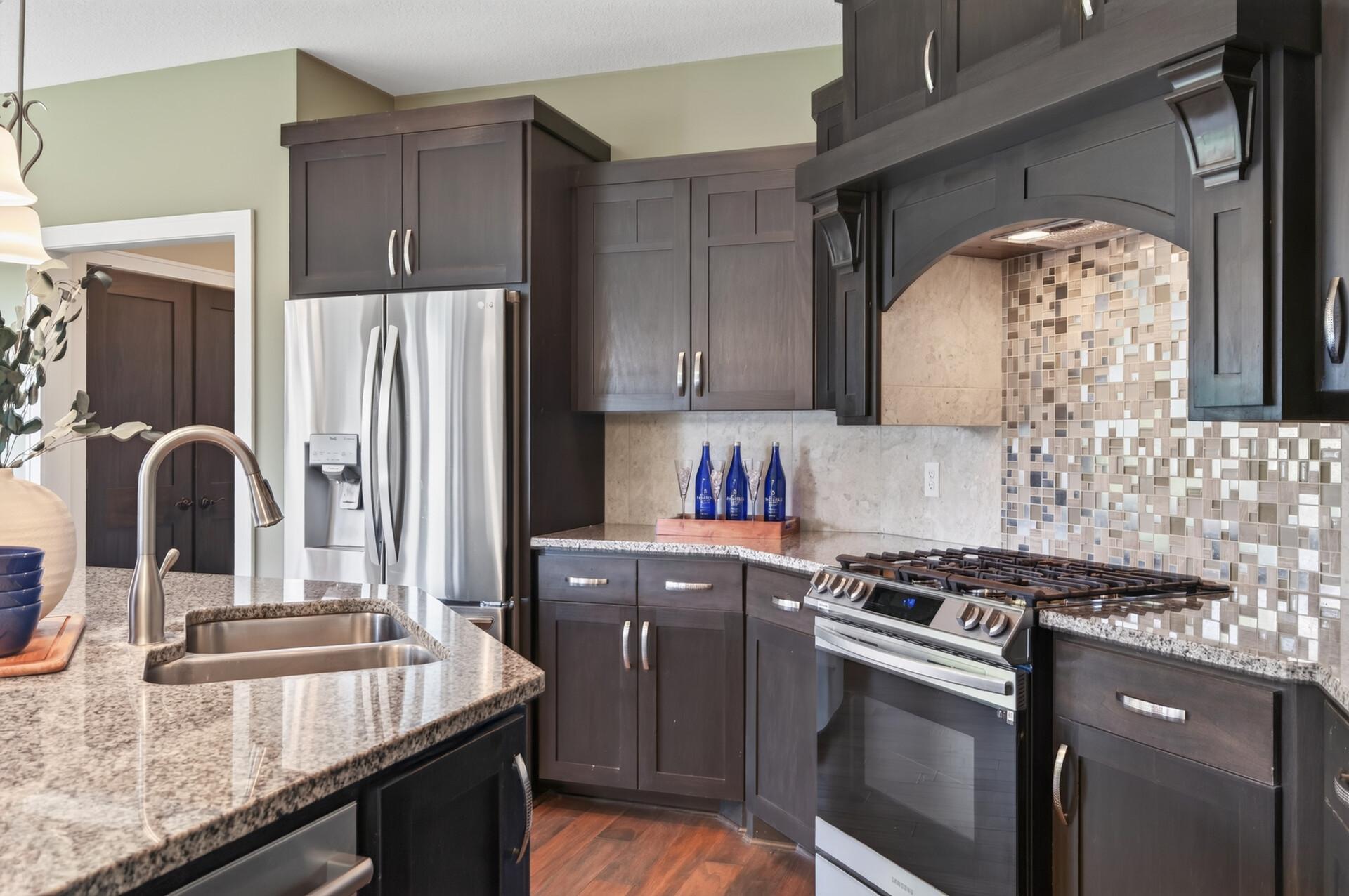 Beautiful finishes and abundant counter space make cooking a joy.