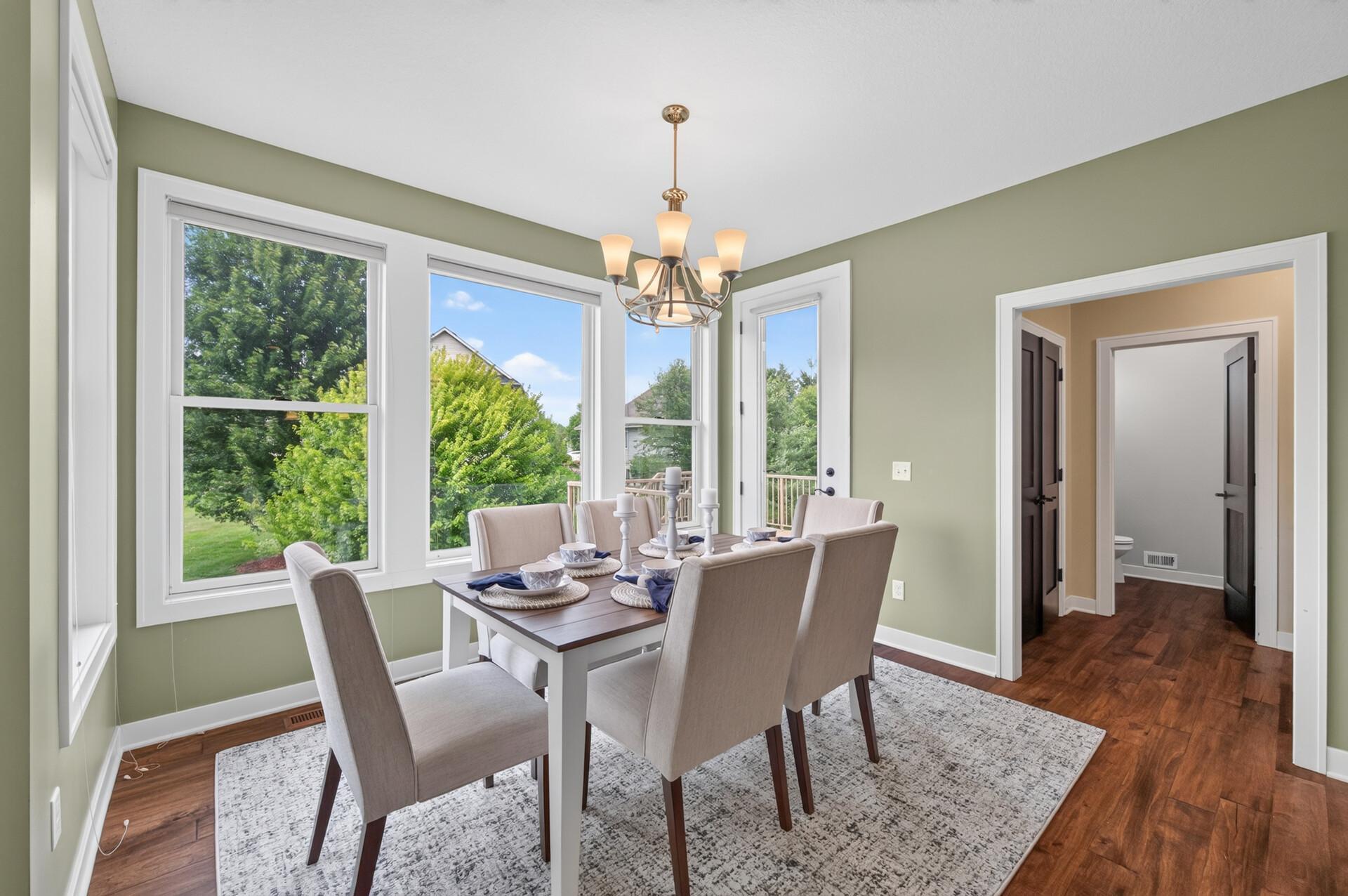 Enjoy meals surrounded by natural light and peaceful backyard views.
