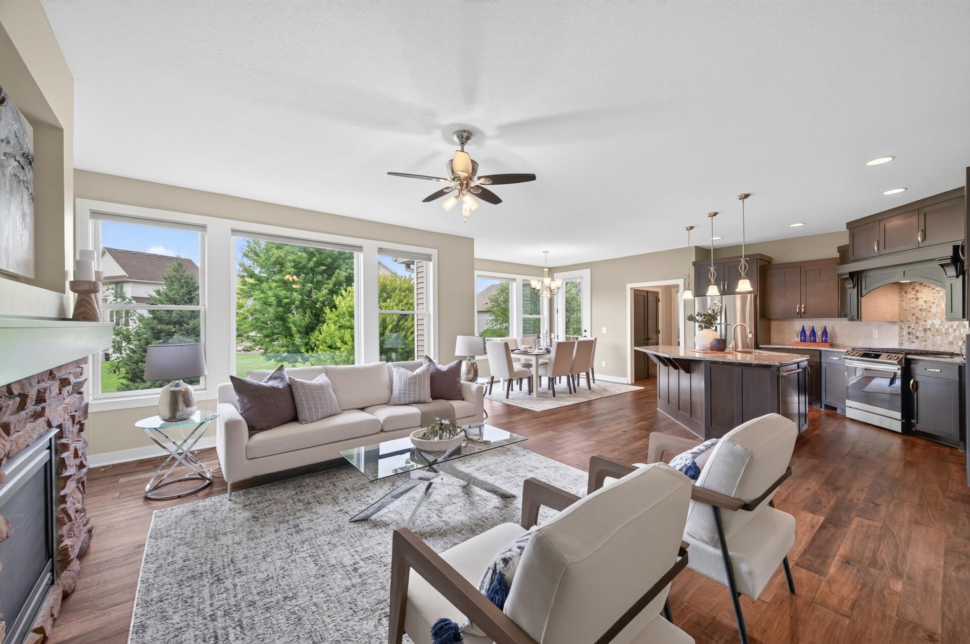 Bright, open spaces are filled with natural light from oversized windows!