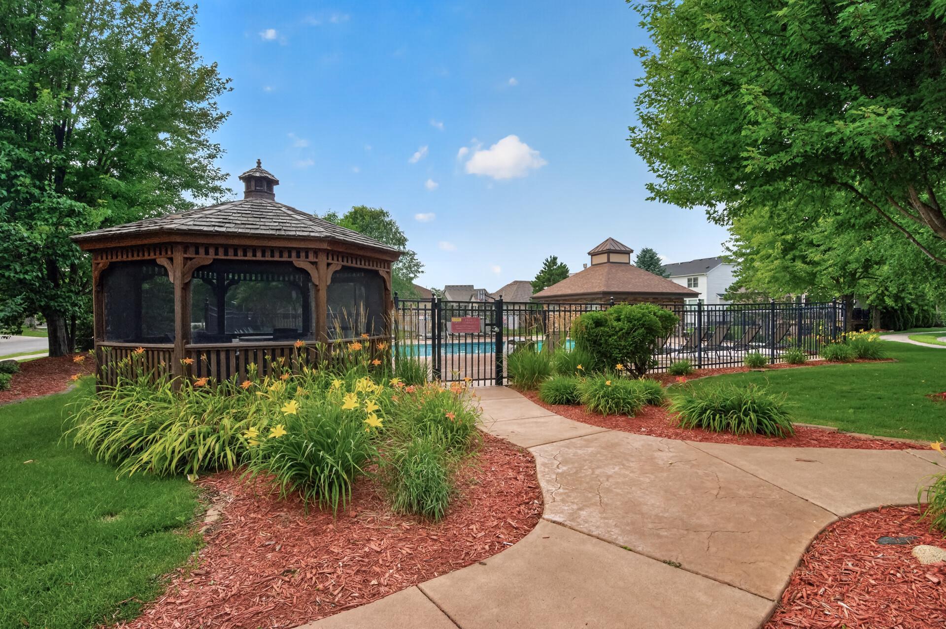 Enjoy beautifully maintained neighborhood gathering spaces just steps away.