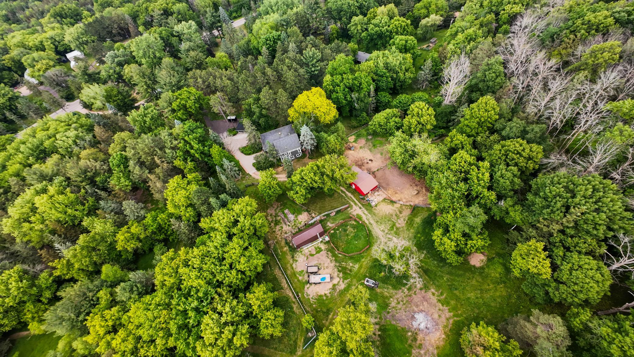 Aerial view of the ranch