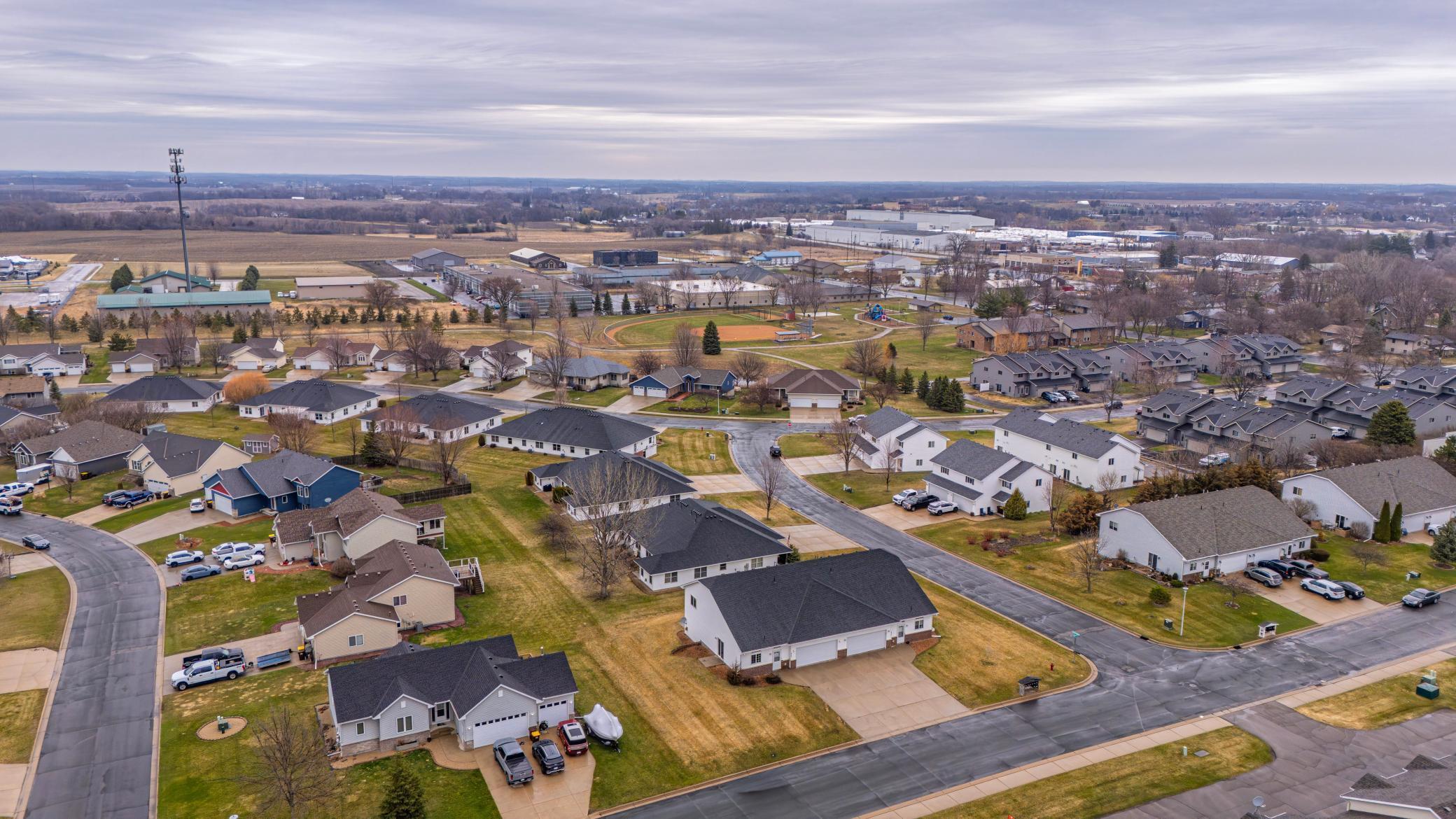 Corner lot. Neighborhood, home is in the bottom middle of the photo.