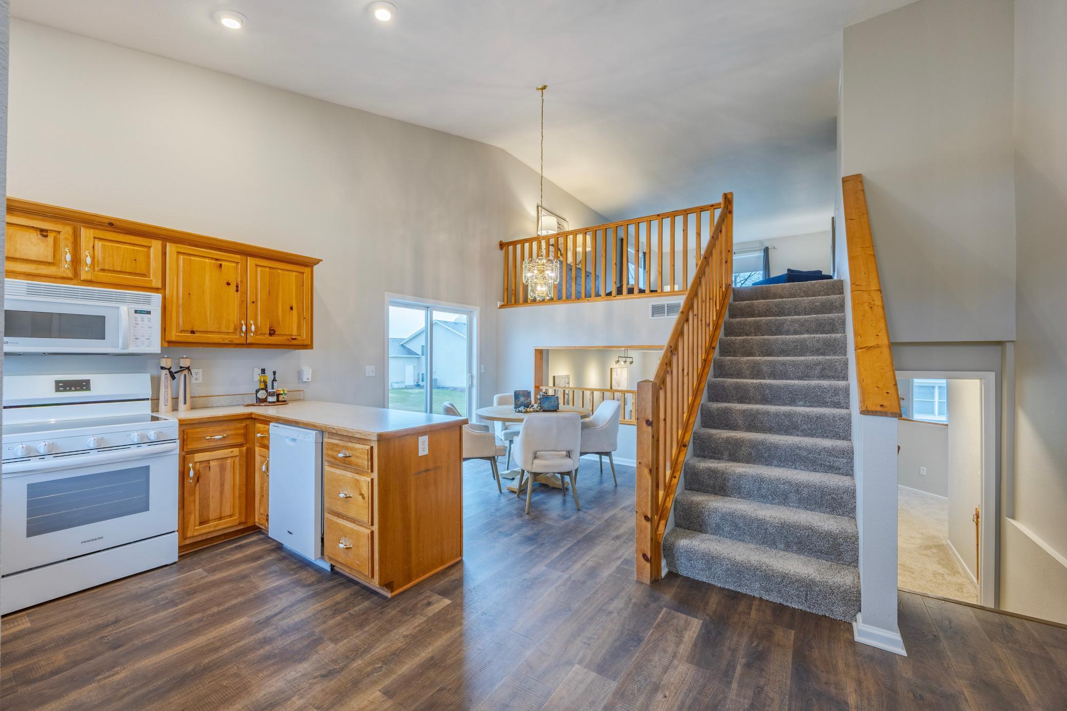 Spacious gathering spaces. Brand new carpet throughout home.