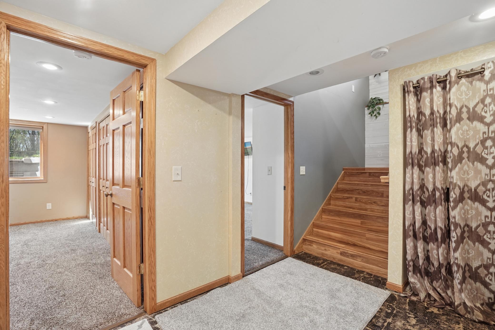 The lower level offers even more living space with two additional bedrooms.