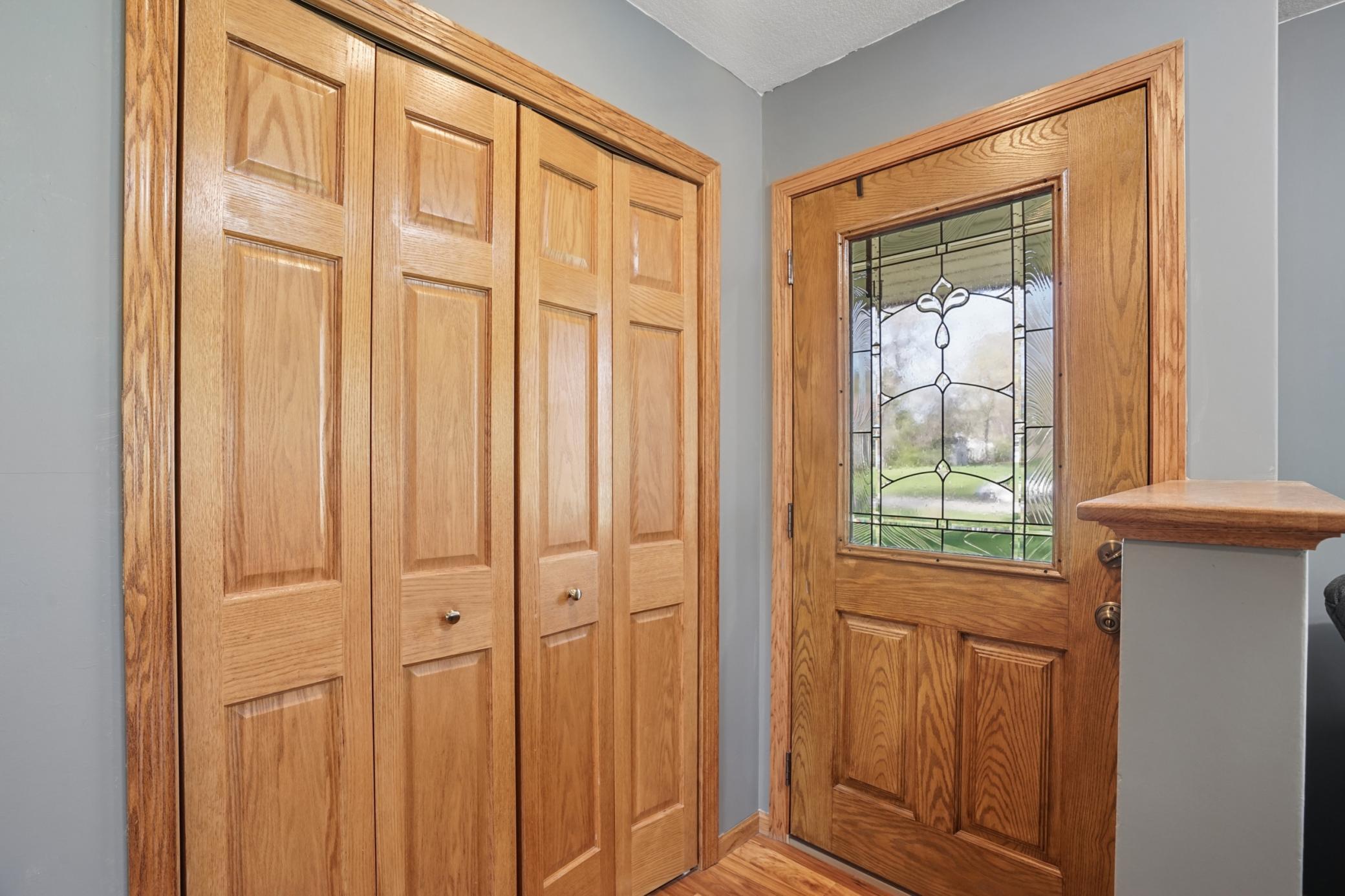 The entryway features a large coat closet.