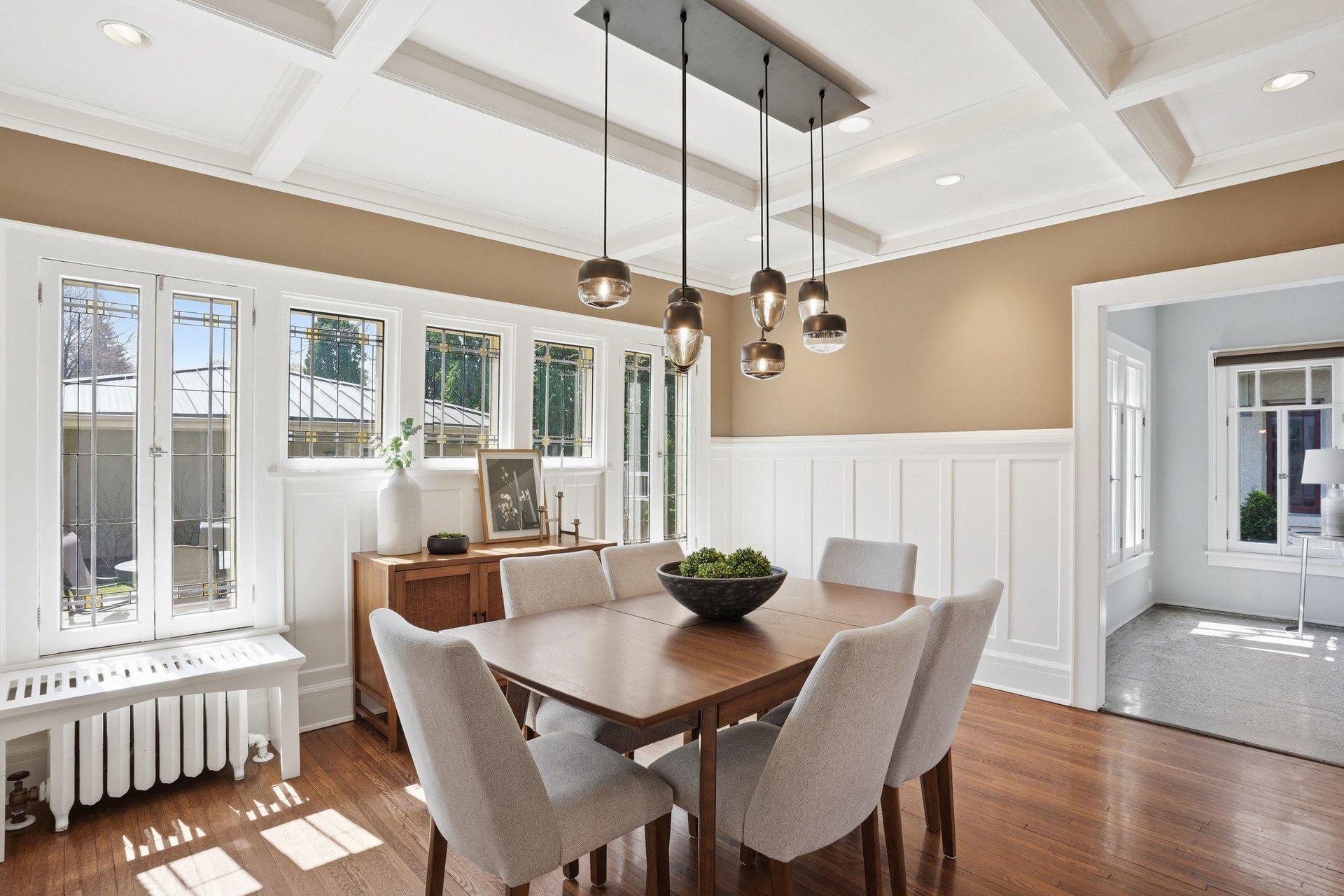 2200 Kenwood Parkway - dining room overlooks the backyard and opens to the sun room.