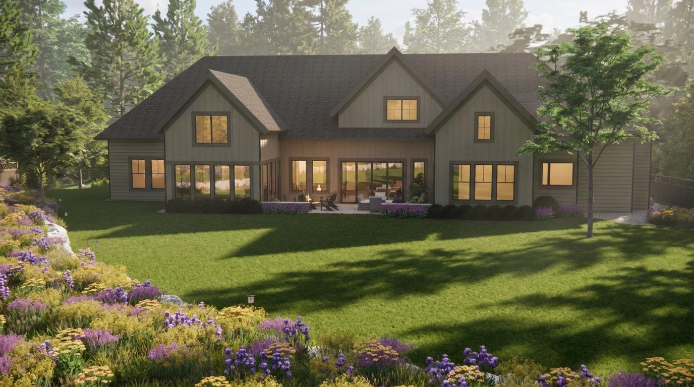Welcome home to 6205 Hillside Rd - Rendering with landscape plan