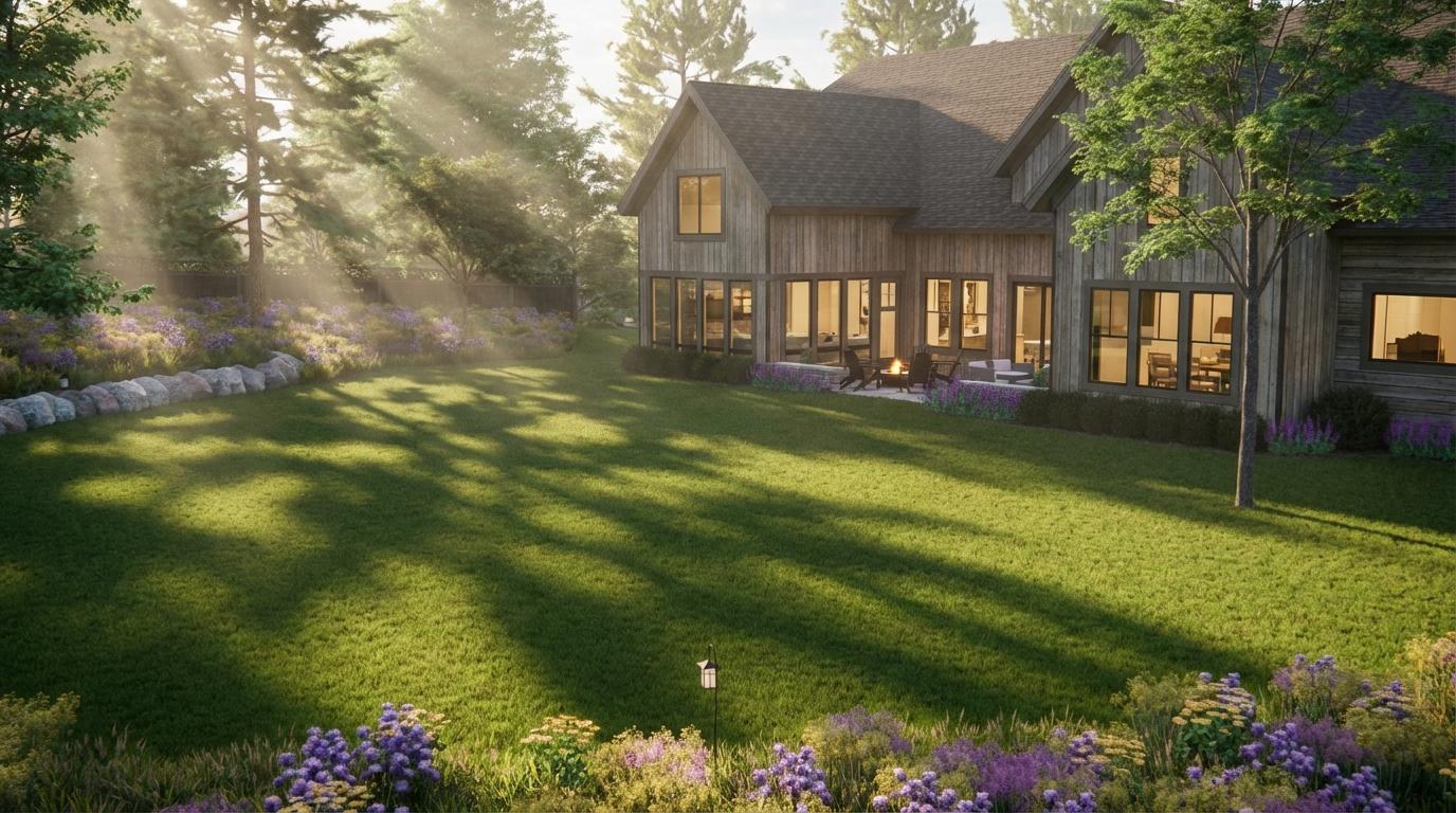 Welcome home to 6205 Hillside Rd - Rendering with landscape plan